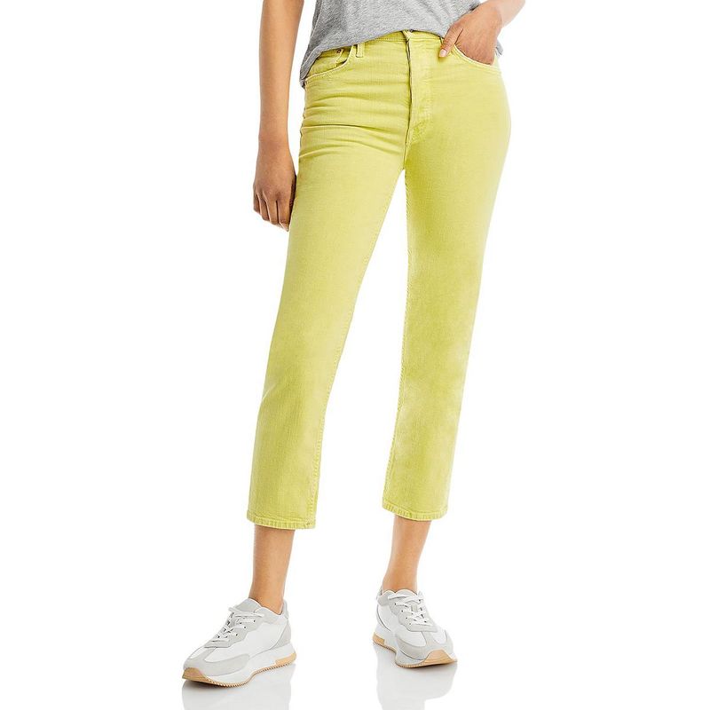 Mother Womens The Tomcat Green High Rise Button Fly Denim Ankle Jeans Nwot